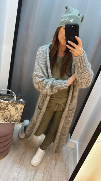 BY O LA LA...! SWETER KARDIGAN BABY MOHER SZARY