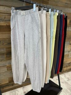 BY O LA LA! DRESOWE SPODNIE Z PRZESZYCIAMI ELITE BEŻ (NUDE)