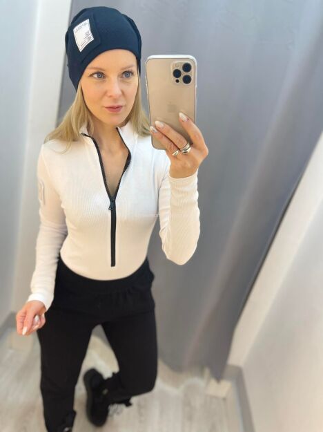 BY O LA LA! PRĄŻKOWANE BODY ZE STÓJKĄ BIEL/CZERŃ