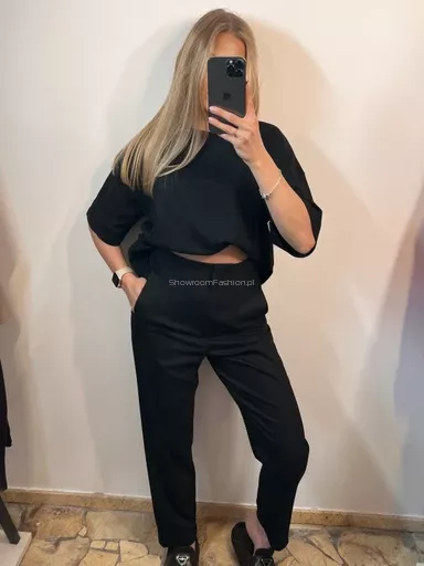 SEMPRE SPODNIE DONNA CZARNE