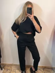 SEMPRE SPODNIE DONNA CZARNE