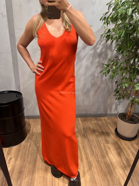 ROYAL CLUB SUKIENKA MAXI V-NECK VENIC ORANŻ