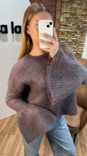 YARN OVERSIZOWY SWETER PREMIUM CLOUD SZARY/FANGO