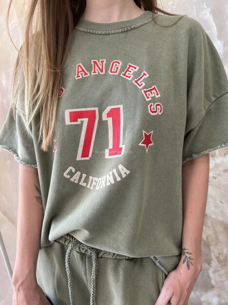 AZARA BLUZKA T-SHIRT LOS ANGELES OLIWKA