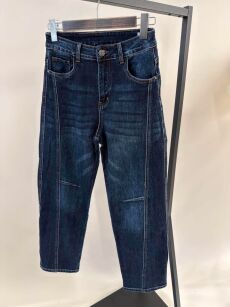 BY O LA LA! SPODNIE JEANSY PRZESZYCIA GRANAT (NAVY)