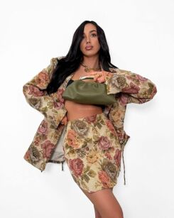 LA MILLA SPÓDNICA MINI W KWIATY ROSALIA MULTICOLOR/RÓŻ