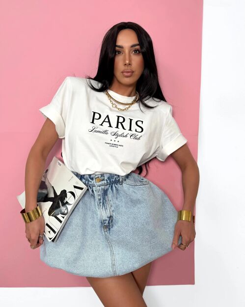 LA MILLA SPÓDNICA BOMBKA JEANS JASNONIEBIESKA