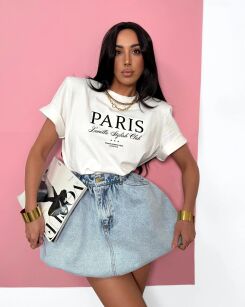 LA MILLA SPÓDNICA BOMBKA JEANS JASNONIEBIESKA