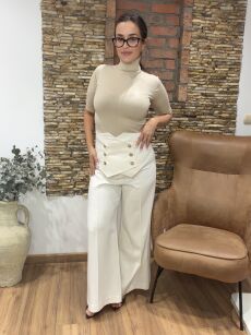 LADY DRAMA SPODNIE Z GORSETOWYM PASEM PANNA COTTA