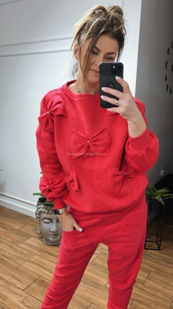 BY O LA LA...! DRESOWA BLUZA Z KOKARDAMI MAGENTA