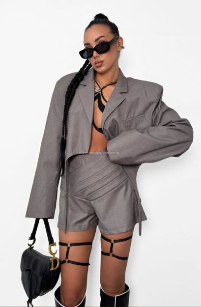 LA MILLA MARYNARKA Z PASKAMI TAUPE (SZAROŚĆ/BRĄZ)