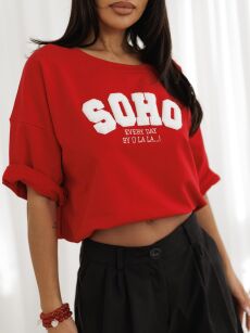 BY O LA LA! BLUZKA T-SHIRT SOHO CZERWONY (RED KISS)