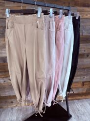 BY O LA LA! SPODNIE BALLOON Z ECO SKÓRY CZERŃ