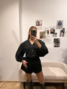 LA MILLA KOSZULA Z DUŻYM KOŁNIERZEM CZARNA