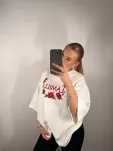 LA MILLA BLUZKA T-SHIRT LOGO RÓŻE BIAŁY - 3