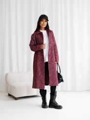 BY O LA LA! MELANŻOWY PŁASZCZ BORDO (MERLOT)