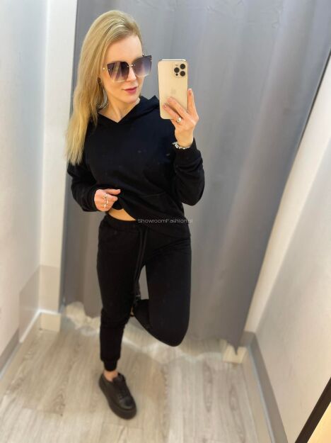BY O LA LA...! DRES KOMPLET NAPIS CZARNY