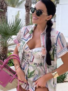LA MILLA BODY/KOSTIUM SUMMER PRINT JASNY BEŻ