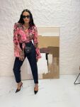 LA MILLA SPODNIE JEANSY SLIM GRANAT - 2