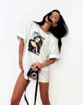 LA MILLA BLUZKA T-SHIRT OVERSIZE GIRL BOSS BIAŁY - 2