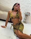 LA MILLA SPÓDNICA MIDI ZEBRA ŻÓŁTA/CZARNA - 3