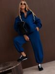BY O LA LA! BLUZA Z WYSOKĄ STÓJKĄ GRANAT (NAVY) - 3