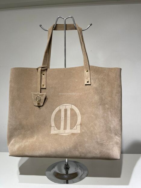 BY O LA LA ! TOREBKA SHOPPER SKÓRA ZAMSZ BEŻ