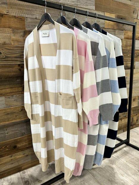 BY O LA LA...! SWETER KARDIGAN W GRUBE PASY GRANAT