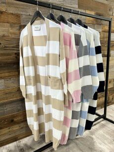 BY O LA LA...! SWETER KARDIGAN W GRUBE PASY GRANAT