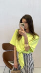 LA MILLA BLUZKA T-SHIRT KRÓTKI WĘZEŁ LIMONKA - 5