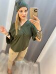 BY O LA LA...! PRĄŻKOWANA CZAPKA Z NASZYWKĄ KHAKI - 2
