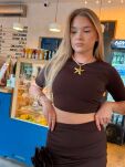 LADY DRAMA KOMPLET 3-CZĘŚCIOWY Z ODPINANYMI RÓŻAMI ESPRESSO - 4
