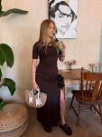 LADY DRAMA KOMPLET 3-CZĘŚCIOWY Z ODPINANYMI RÓŻAMI ESPRESSO - 2