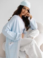 BY O LA LA...! SWETER KARDIGAN W CIENKIE PASY BLUE MINT