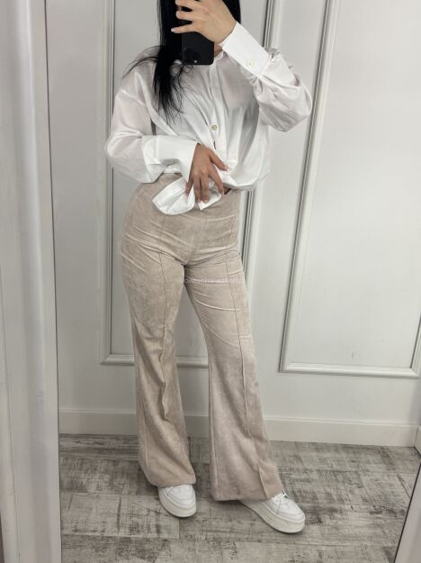 LA MILLA SPODNIE DZWONY SZTRUKSOWE PUDROWY RÓŻ