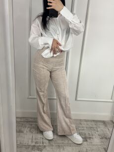 LA MILLA SPODNIE DZWONY SZTRUKSOWE PUDROWY RÓŻ