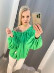 BY O LA LA...! BLUZKA BOHO Z CHWOSTAMI ZIELONA - 3