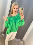 BY O LA LA...! BLUZKA BOHO Z CHWOSTAMI ZIELONA - 5