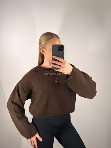 SEMPRE KRÓTKI SWETER LUMI CZEKOLADA