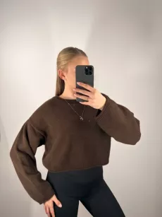 SEMPRE KRÓTKI SWETER LUMI CZEKOLADA