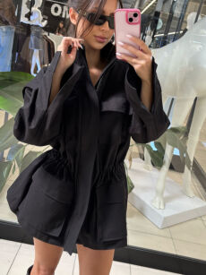 EMO KURTKA-KAMIZELKA JEANSOWA 2w1 CZARNA