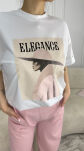 BY O LA LA! BLUZKA T-SHIRT ELEGANCE BIEL/RÓŻ - 2