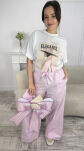 BY O LA LA! BLUZKA T-SHIRT ELEGANCE BIEL/RÓŻ - 5