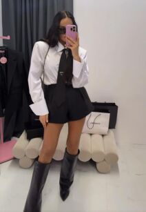 LA MILLA KOSZULA Z KRAWATEM BIAŁA