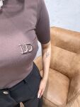 LADY DRAMA T-SHIRT CLASSIC Z LOGIEM CZEKOLADA - 5