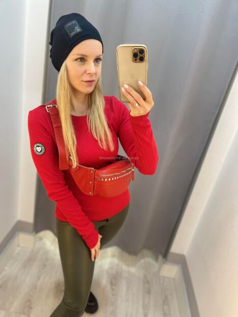 BY O LA LA...! BLUZKA BASIC SERDUSZKO CZERWONA