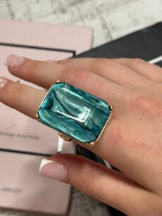 PIERŚCIONEK Z KAMIENIEM GALAXY TURKUS/ZŁOTO