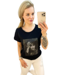 BY O LA LA! BLUZKA T-SHIRT FOTO CZARNA III - 6