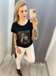 BY O LA LA! BLUZKA T-SHIRT FOTO CZARNA III