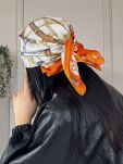 CHUSTA APASZKA Z JEDWABIEM PASKI/ŁAŃCUSZKI/MULTICOLOR - 3